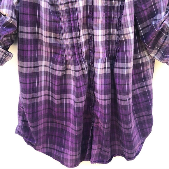 Lane Bryant 22/24W Plaid Hooded Blouse Button up - Picture 6 of 8